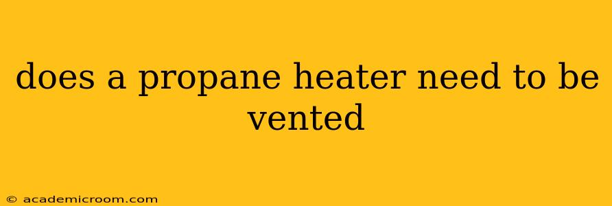does a propane heater need to be vented
