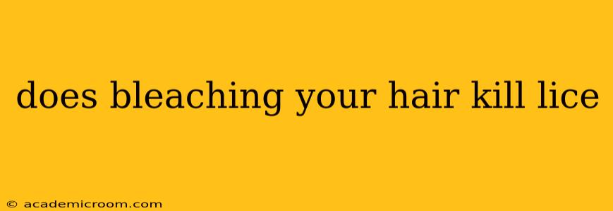 does bleaching your hair kill lice