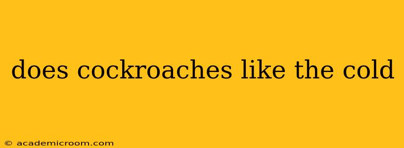 does cockroaches like the cold