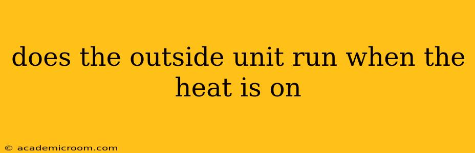 does the outside unit run when the heat is on