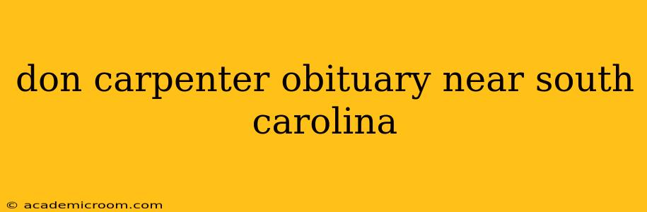 don carpenter obituary near south carolina