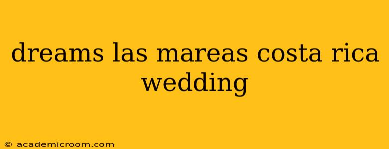 dreams las mareas costa rica wedding