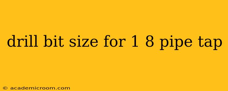 drill bit size for 1 8 pipe tap