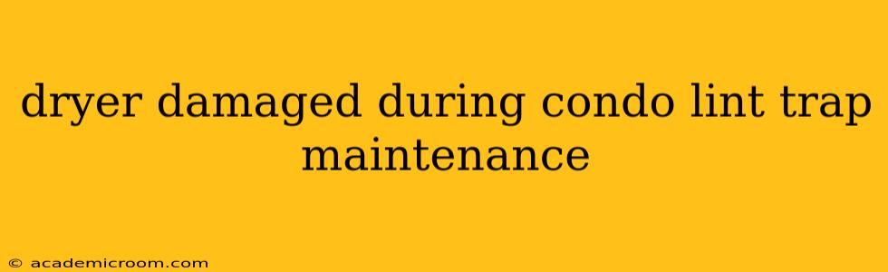 dryer damaged during condo lint trap maintenance
