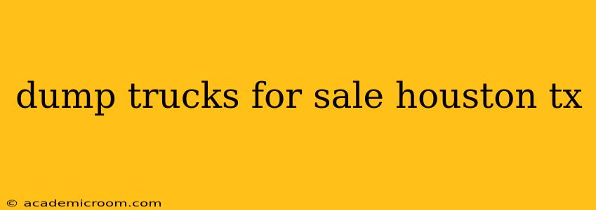 dump trucks for sale houston tx
