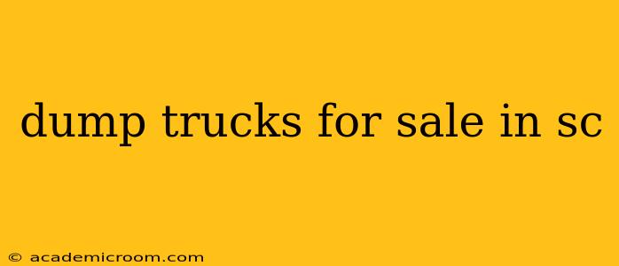 dump trucks for sale in sc