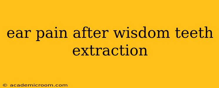 ear pain after wisdom teeth extraction