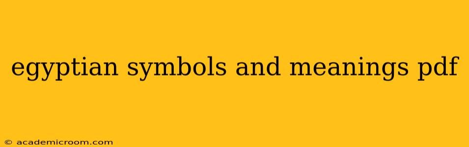 egyptian symbols and meanings pdf