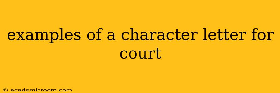 examples of a character letter for court