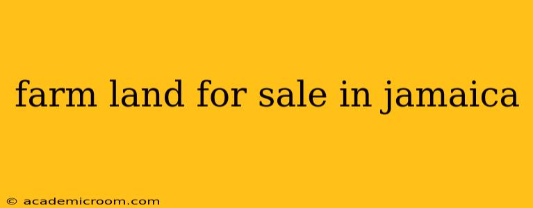 farm land for sale in jamaica
