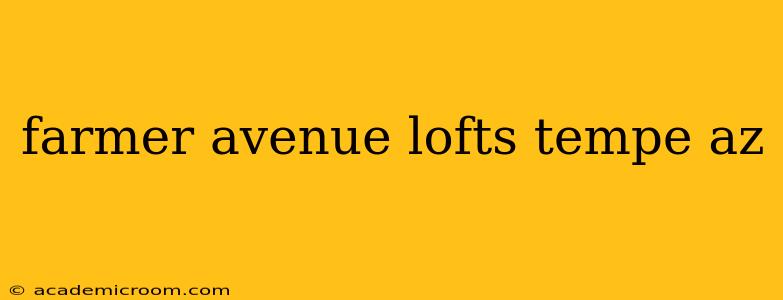 farmer avenue lofts tempe az