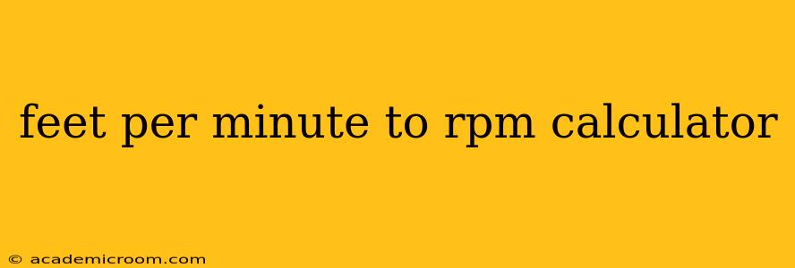 feet per minute to rpm calculator