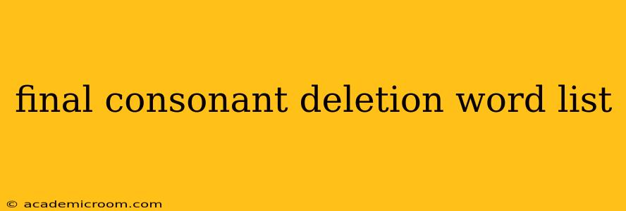 final consonant deletion word list