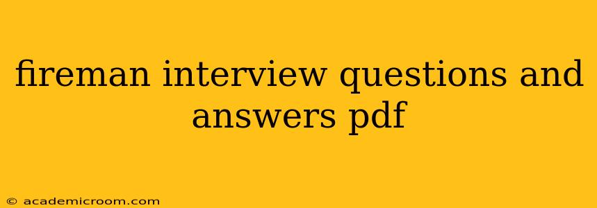 fireman interview questions and answers pdf