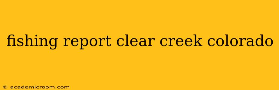 fishing report clear creek colorado