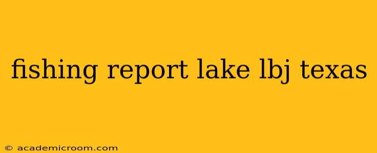 fishing report lake lbj texas