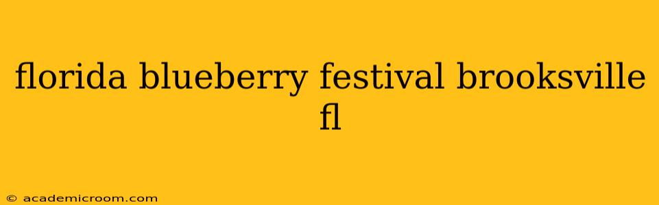 florida blueberry festival brooksville fl