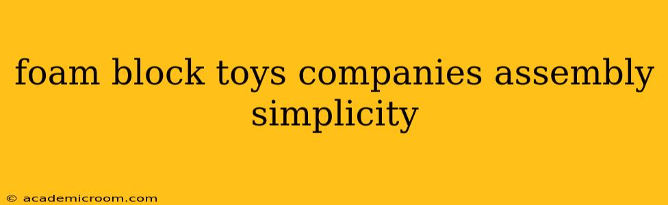 foam block toys companies assembly simplicity