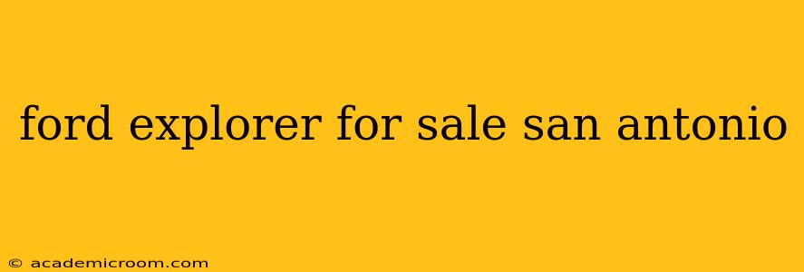 ford explorer for sale san antonio