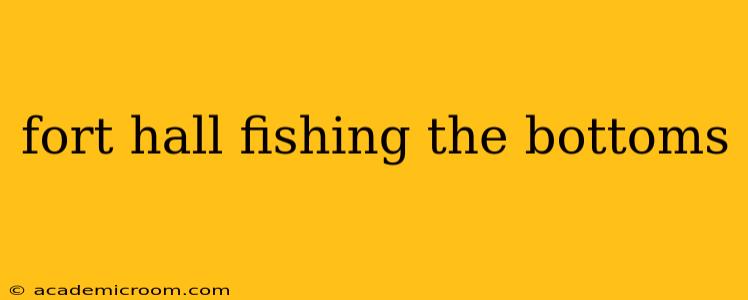fort hall fishing the bottoms