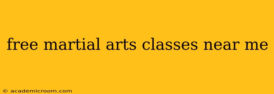 free martial arts classes near me