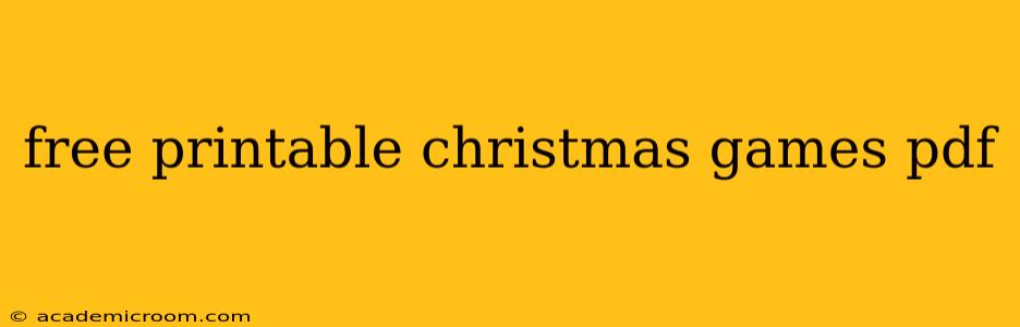 free printable christmas games pdf