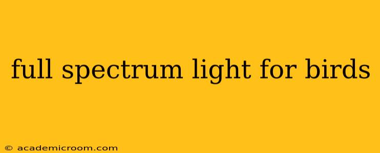 full spectrum light for birds
