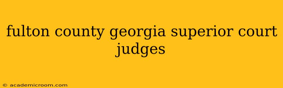 fulton county georgia superior court judges
