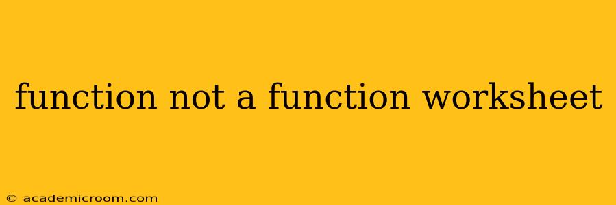 function not a function worksheet