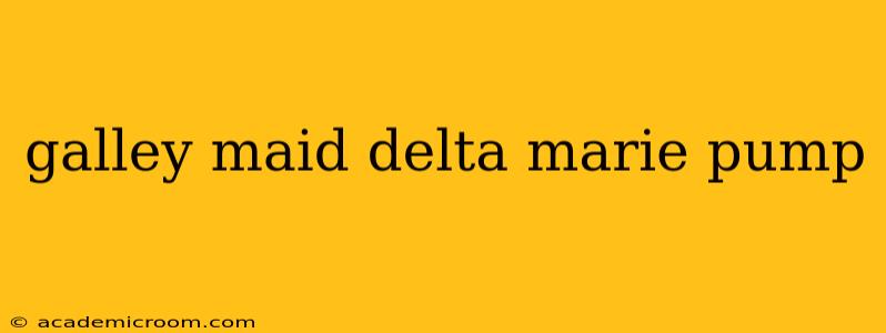 galley maid delta marie pump
