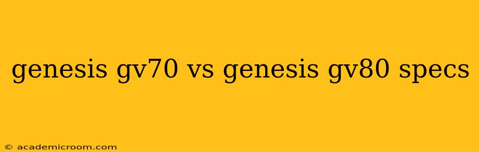 genesis gv70 vs genesis gv80 specs