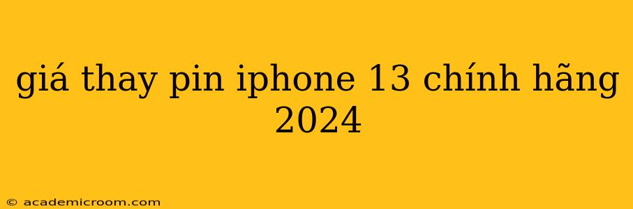 giá thay pin iphone 13 chính hãng 2024