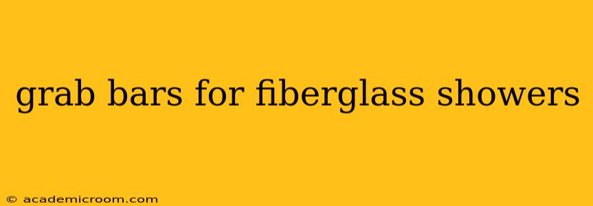 grab bars for fiberglass showers