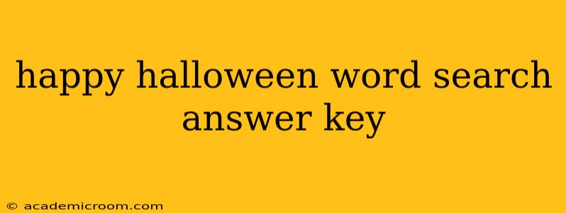 happy halloween word search answer key