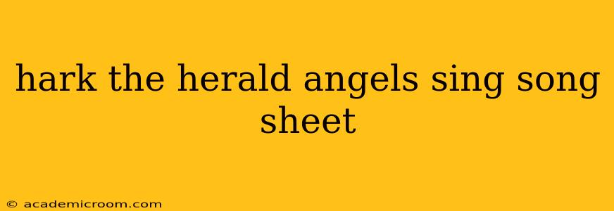 hark the herald angels sing song sheet