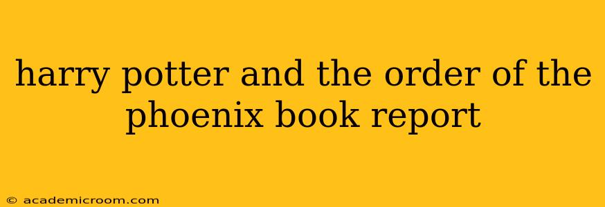 harry potter and the order of the phoenix book report