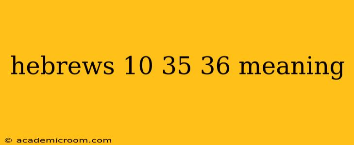 hebrews 10 35 36 meaning