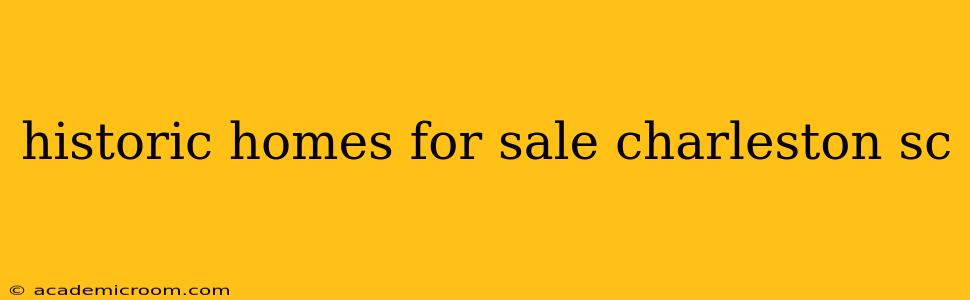 historic homes for sale charleston sc
