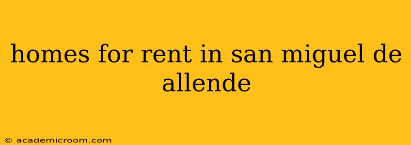 homes for rent in san miguel de allende