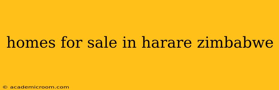 homes for sale in harare zimbabwe