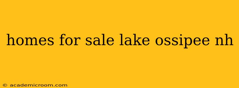 homes for sale lake ossipee nh