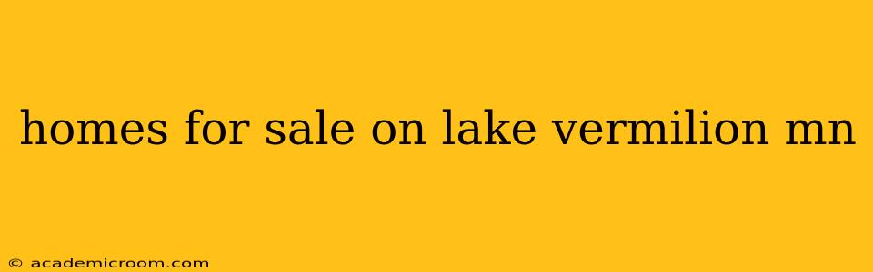 homes for sale on lake vermilion mn