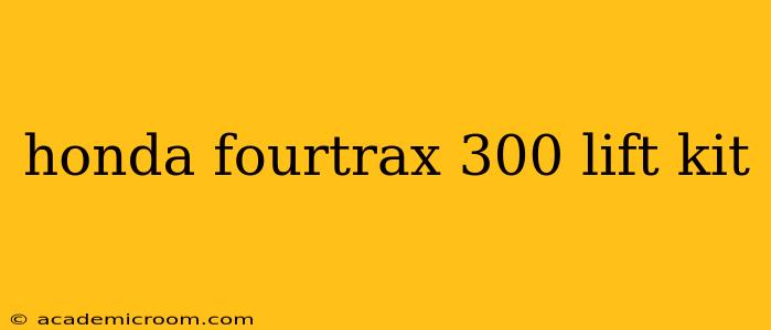 honda fourtrax 300 lift kit