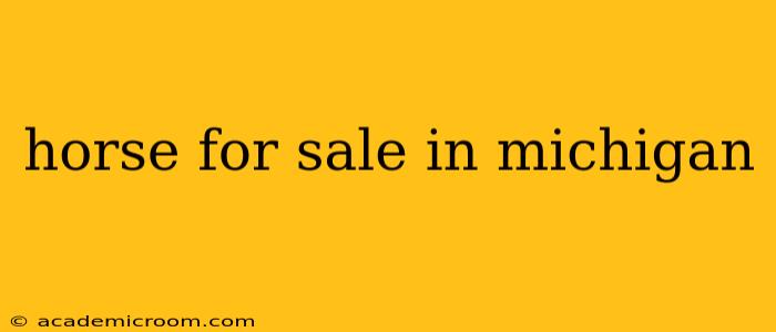 horse for sale in michigan