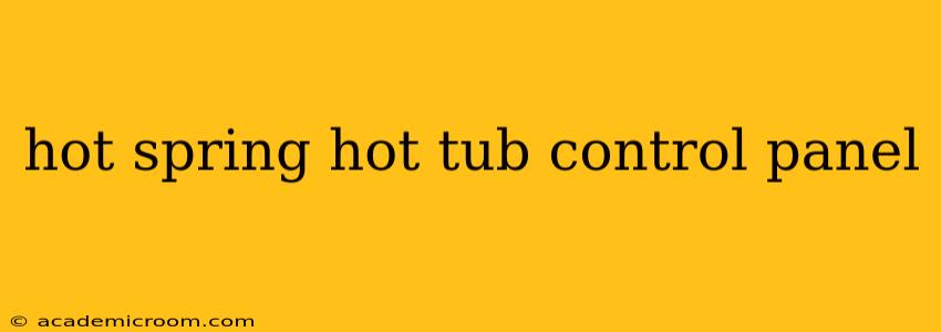 hot spring hot tub control panel