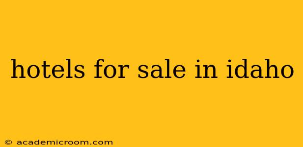 hotels for sale in idaho