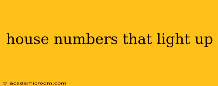 house numbers that light up