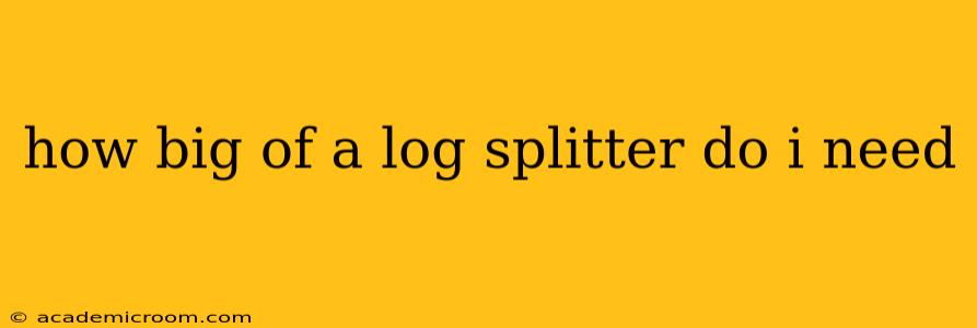 how big of a log splitter do i need