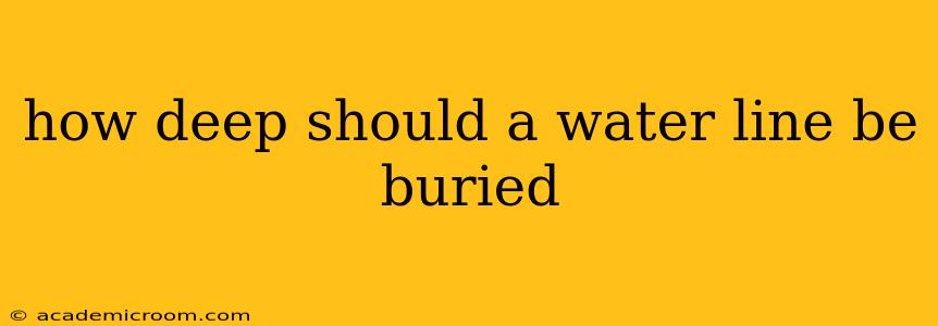 how deep should a water line be buried