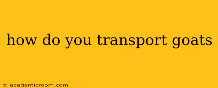 how do you transport goats